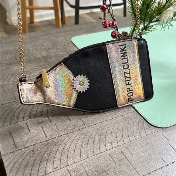 Handbags - Black and Gold Champagne bottle Women's Bag